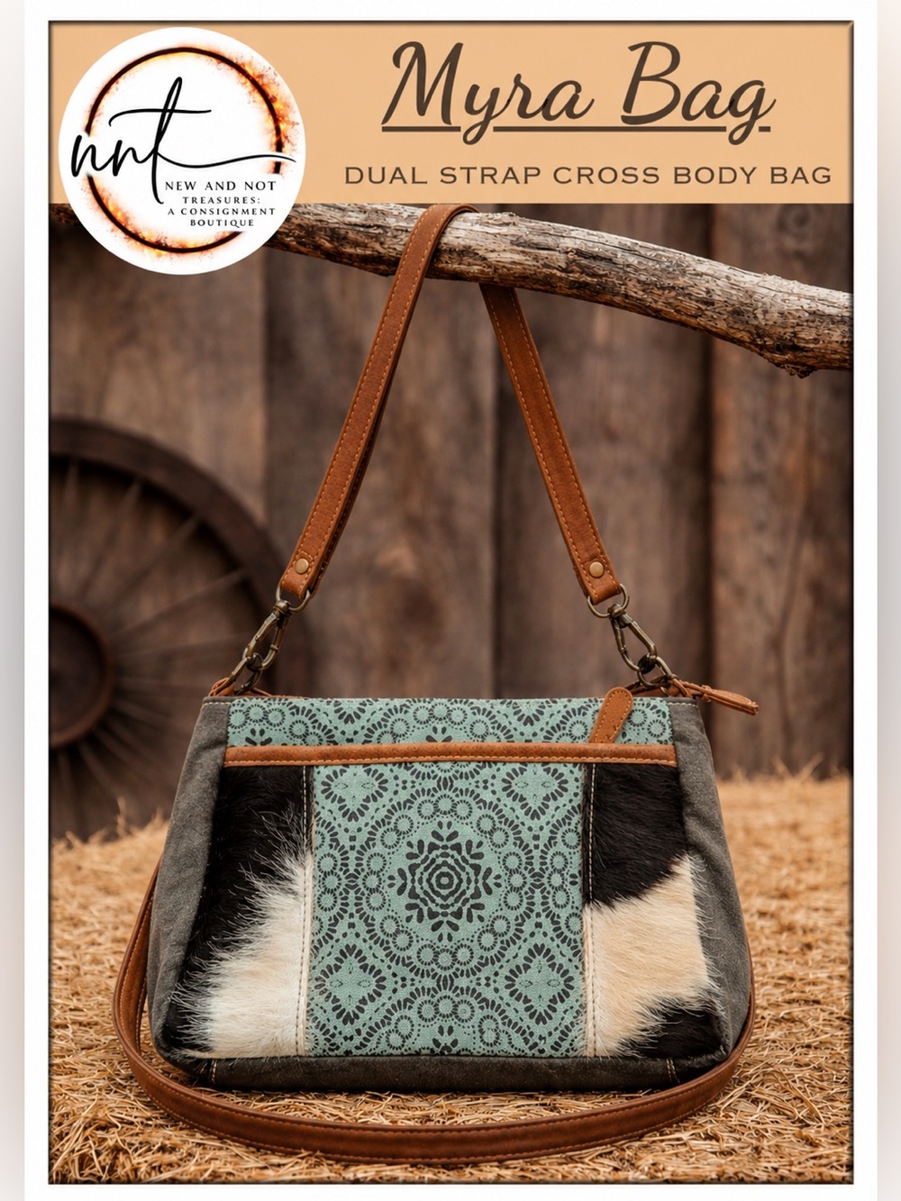 Myra Bag Dual Strap Crossbody Bag Zip Closure Detachable Strap Pockets S-1149